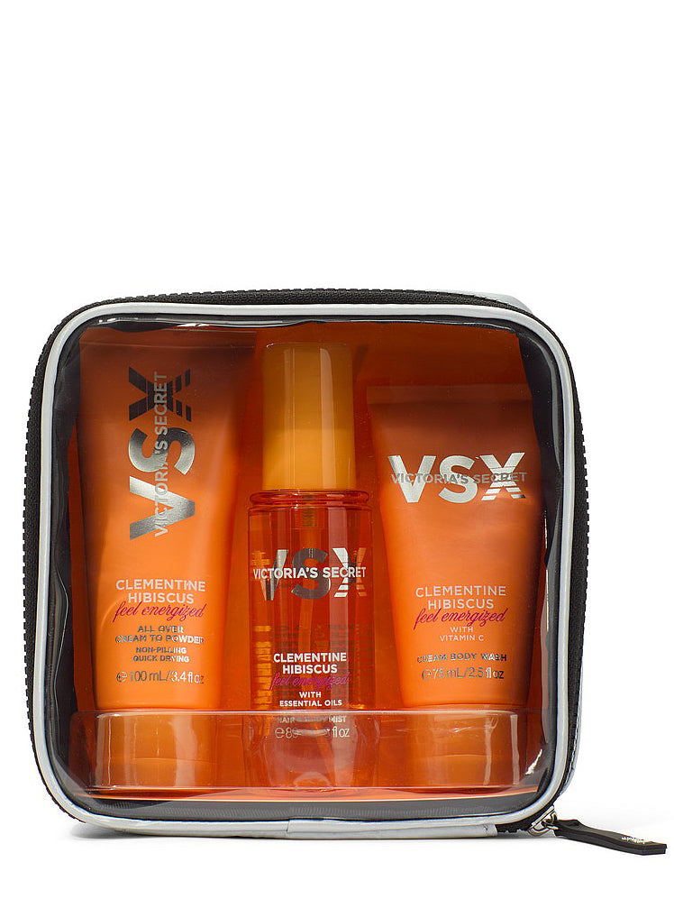 VICTORIA’S SECRET - 3-Piece Clementine Hibiscus Feel Energized Travel Set