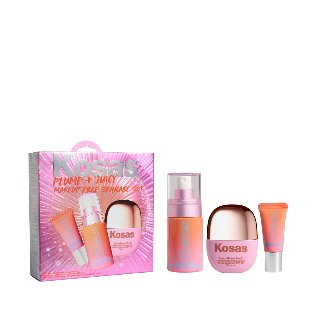 Kosas - Plump + Juicy Makeup Prep Skincare Set
Mini Sunlit SPF, Collagen Serum + Buttery Lip Treatment